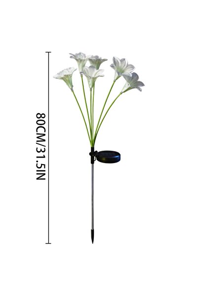 Choice 1PC 6Heads Warm White Solar Powered Lily Flower Stake Lights, Fiber Op...
