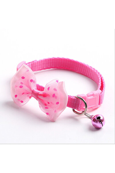 Choice pink Fashionable bow dog and cat collar soft and comfortable pet acces...