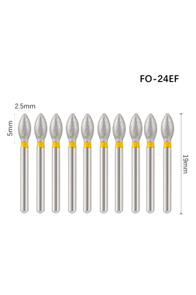 Choice FO-24EF 10 Pcs Dental Diamond Burs FG 1.6mm for High Speed Handpiece T...