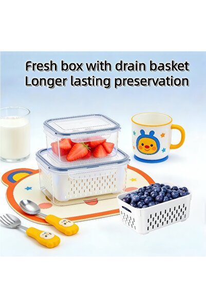 Choice hui-4 6pcs/set Large Capacity Fruit Storage Containers for Fridge with...