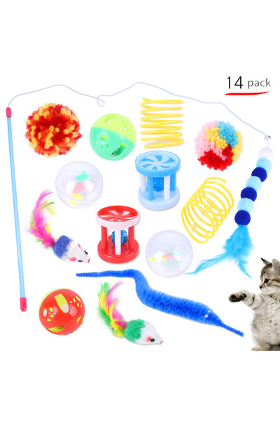 Choice 14pack 12-24pcs Set Pet Kitten Toys Variety Cat Toy Combination Set Ca...