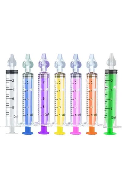 Choice 7PCS Mixed Color Silicone Baby Nasal Aspirator Syringe Baby Nose Clean...
