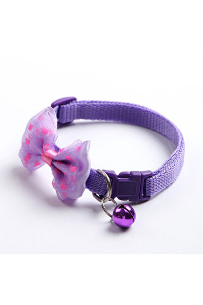 Choice purple Fashionable bow dog and cat collar soft and comfortable pet acc...