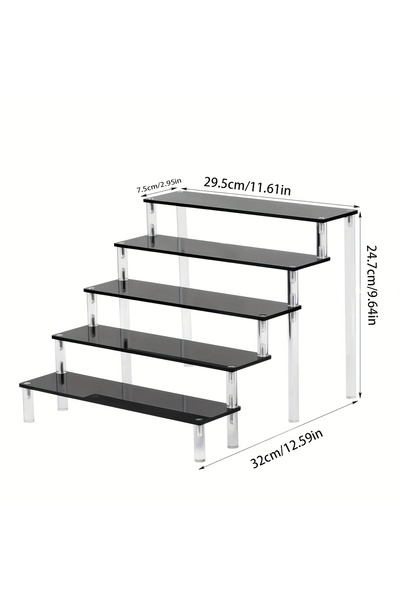 Choice Black5-Tier 1pc Multi-Functional Perfume Step Display Rack - Black/Tra...