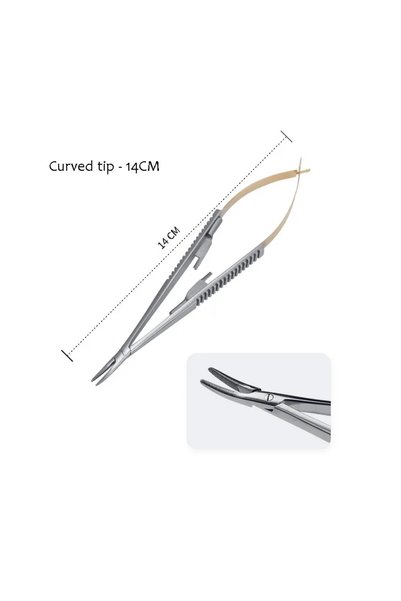 Choice 14cm-Curved 1Pc Castroviejo Needle Holders 14cm/16cm Implant Dental Ne...