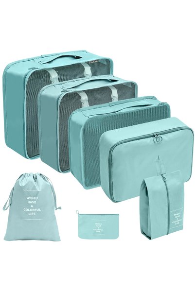 Choice 7pcs lake blue 7/10 Pcs Set Travel Organizer Storage Bags Suitcase Pac...