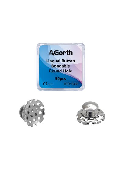 Choice Bondable Round Hole 50Pcs/Box Dental Orthodontic Lingual Buttons Metal...