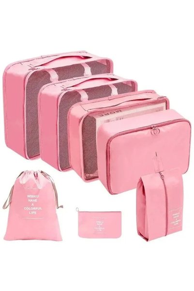 Choice 7pcs Pink 7/10 Pcs Set Travel Organizer Storage Bags Suitcase Packing ...