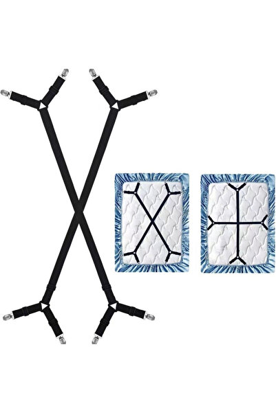 Choice 2pcs Black Universal Bed Sheet Fixed Holder High Elastic Adjustable Cr...