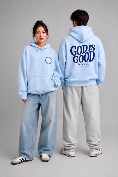 JANTIL MODA Unisex Oversize Φούτερ με κουκούλα και τσέπη καγκουρό, με στάμπα ...