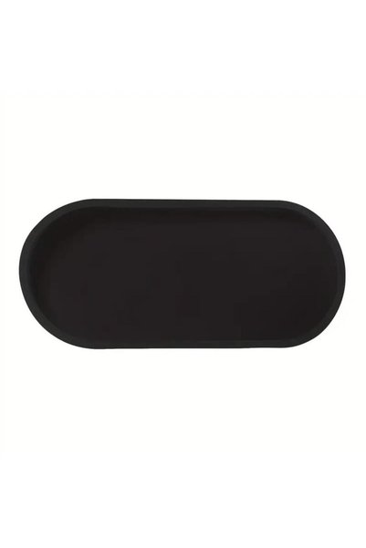 Choice L Black 1Pc Bathroom Vanity Silicone Tray, Rectangular Dish Soap and S...