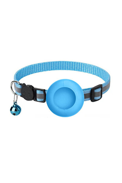 Choice Sky Blue Airtag Cat Collar, Reflective Breakaway Safety Buckle with Be...