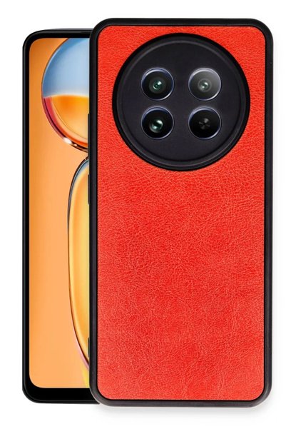 Bezos غطاء جلدي متوافق مع هاتف Realme 12 5G - أحمر