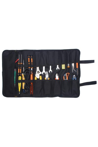 Generic Brand 22-compartment tool roll, Oxford Bag , large capacity, black