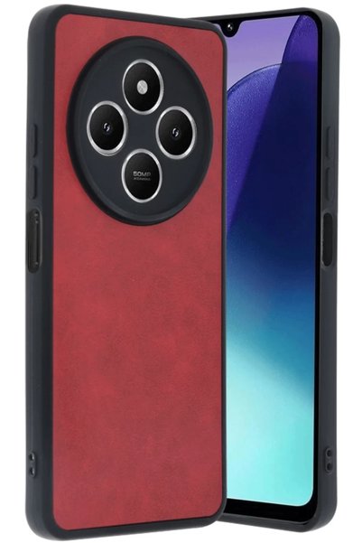 Bezos Xiaomi Redmi 14C Compatible Case Aras Leather Cover - Red