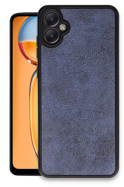 Bezos Samsung Galaxy A05 Compatible Case Aras Leather Cover - Navy Blue