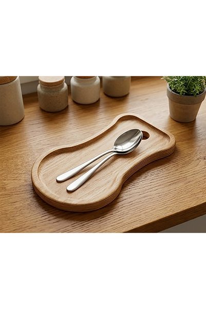 PRAKTURA Muka Stove Side Spoon Holder Wooden Ladle Spoon Holder Food Spoon Holder Wooden Kitchen Utensil 23Cmx16Cm