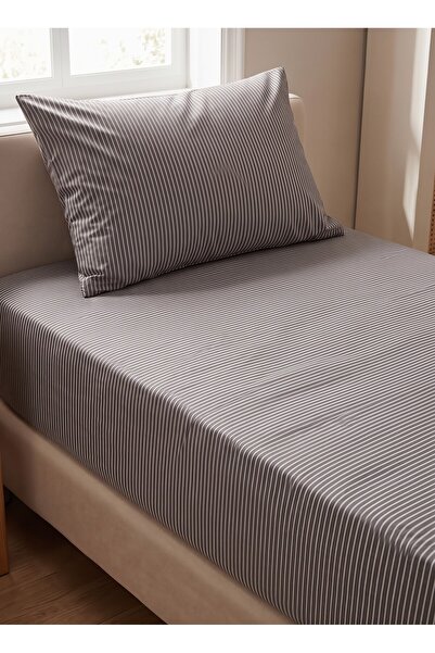 Maki Home ماكيتكس ملاءة سرير مخططة من البولي قطن مقاس 90x190+50x70 ملاءة سرير...