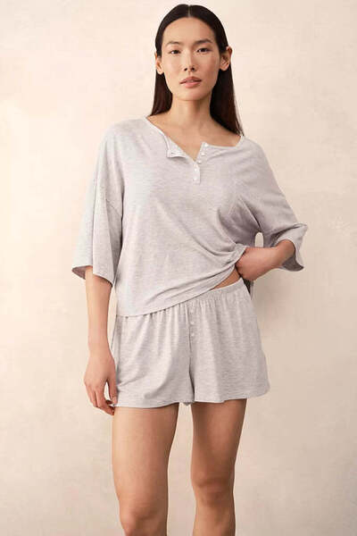 THE WHITE COMPANY Super Soft Modal Women's Pajama Top - Gray, XL