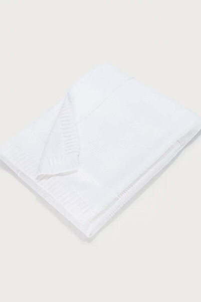 THE WHITE COMPANY Organic Cotton Star Patterned Baby Blanket - White