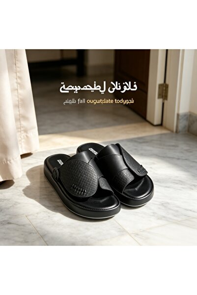 Almajeed Store صنادل رجالية سوداء حضرية - صنادل مريحة قابلة للتنفس سهلة الارتداء