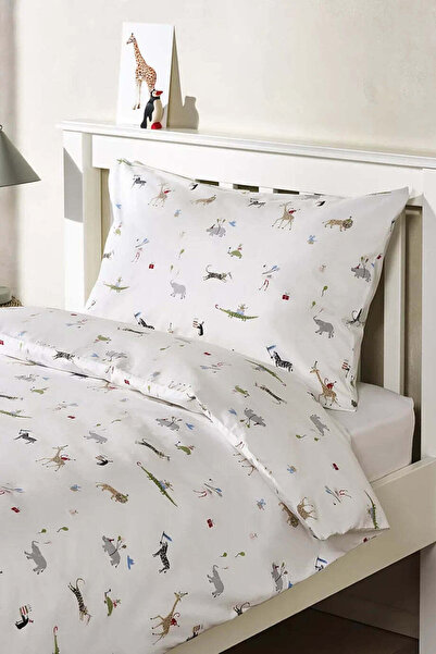 THE WHITE COMPANY Party Animals Animal Themed Cotton Kids' Bedding Set - Mult...