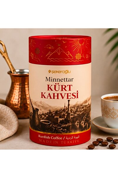 Şekeroğlu Minnettar Kürt Kahvesi Özel Tasarım Silindir Kutu - Geleneksel Yumu...