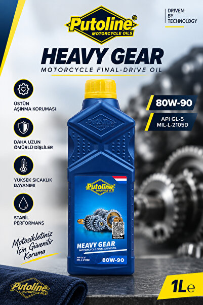 putoline Heavy Gear 80W-90 Motosiklet Şanzıman ve Dişli Yağı API GL-5 1 Litre