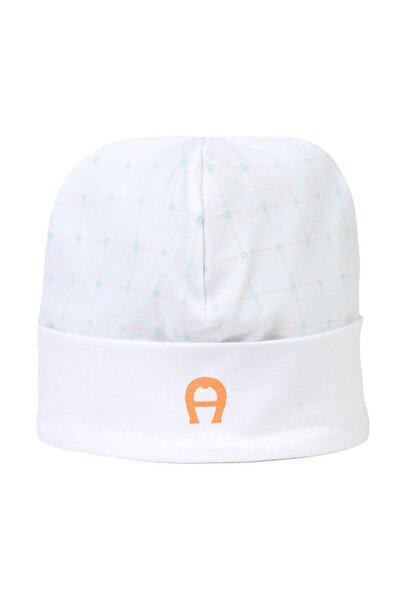 Aigner Bright White Hat, 93% Cotton 7% Elastane, Newborn Baby Hat - 6 Months