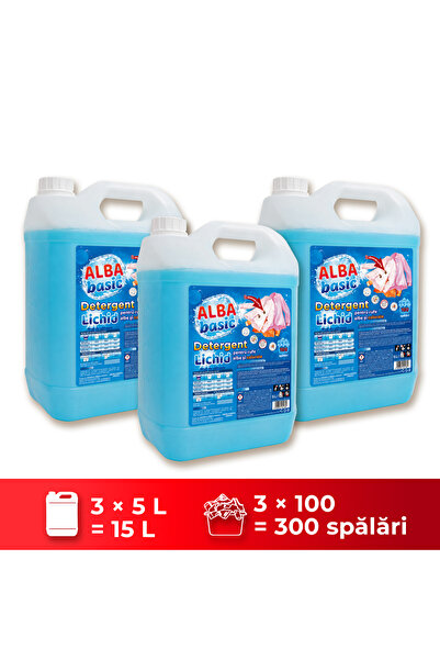 ALBA BASIC Συσκευασία 3 x 5 λίτρα Υγρό απορρυπαντικό Rufe / Μπλε