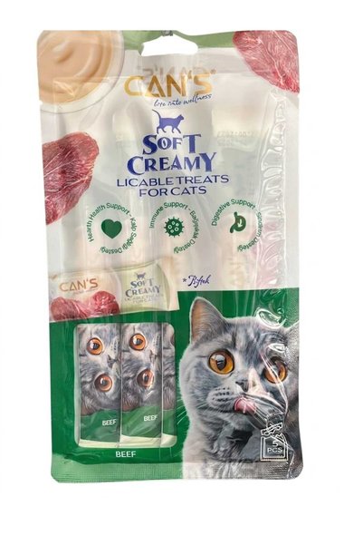 CAN’S Soft Creamy Biftekli Sıvı Kedi Ödül Maması (5×14 gr)