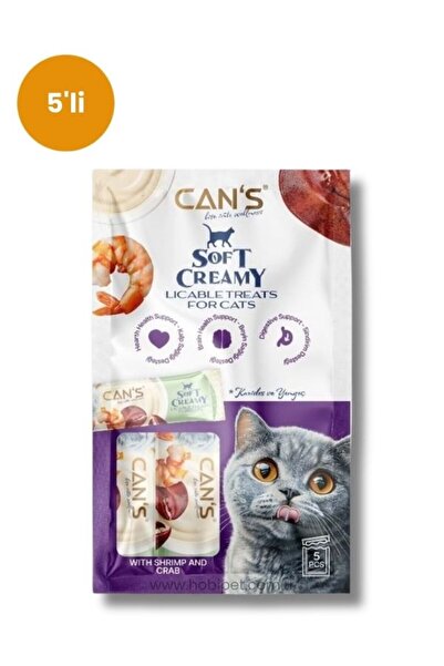 Can’s Soft Creamy Karides ve Yengeçli Kedi Ödül Kreması 15 gr x 5’li