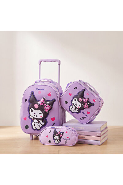 SANRIO مجموعة حقائب ترولي مطبوعة بتصميم ستيتش للأولاد من 3-5 سنوات مع حقيبة غ...