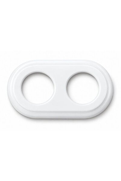 GÜMRÜK BEY Porcelain Retro Frame Set of 2 White – Aesthetic and Durable Design