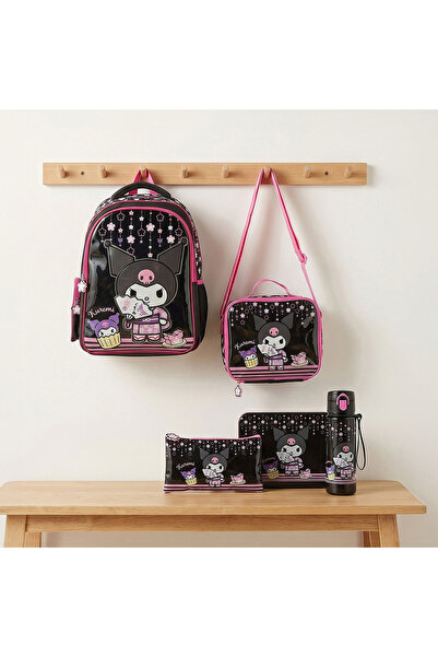 SANRIO Kuromi 5-Piece School Backpack Set for Girls 5-8 Years with Lunch Bag ...