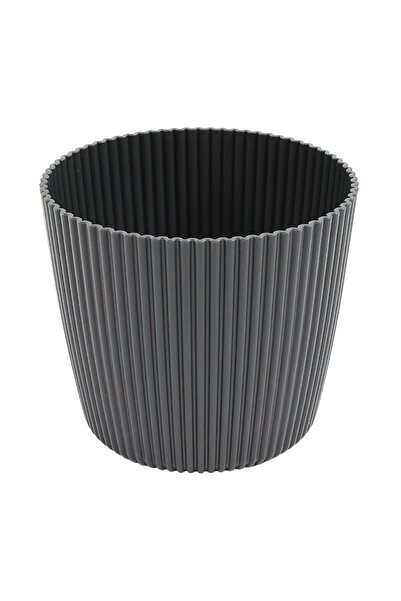 OEM Ghiveci din plastic Milly, gri carbon, D 20 cm