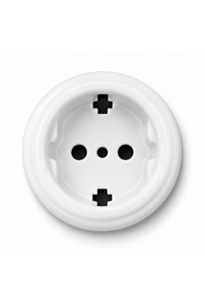 GÜMRÜK BEY Porcelain Round Socket White – Retro Surface Mounted and Recessed ...