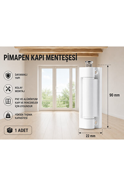Kervan Pimapen Door Hinge White 90 mm Adjustable Metal Pin Pvc Door Hinge