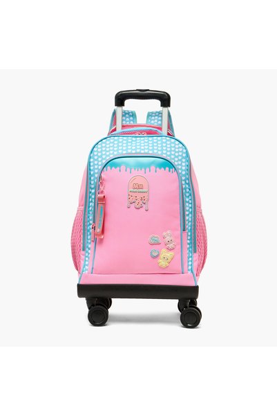 Milk Candy Heart Print Trolley Bag for Boys 8-12 Years Retractable Handle - 1...
