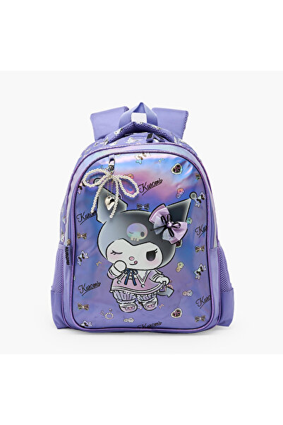 SANRIO Kuromi Print Backpack for Girls 5-8 Years with Laptop Compartment - 16...