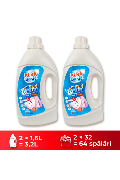 ALBA BASIC PAK 2 X 1,6 λίτρα Υγρό απορρυπαντικό για πλυντήριο ρούχων / Μπλε