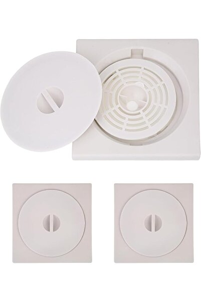 Bmb TOOLS Plastic Floor Drain Set of 3-15x15cm Square Drain Cover with Strain...