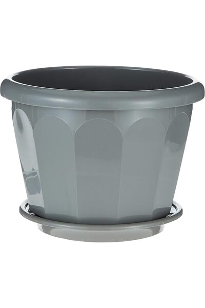 Cosmoplast Iffp30065G6 Cosmoplast 30 cm Grey Coloured Hexagonal Plastic Flowe...
