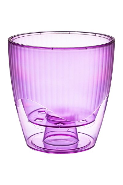 OEM Critex plastic pot + cover, for orchids, purple, D 16.5 cm