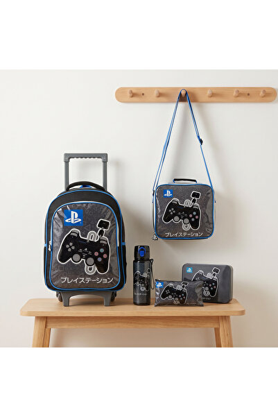 Playstation Print 5-Piece School Trolley Bag Set for Girls 5-8 Years with Lun...