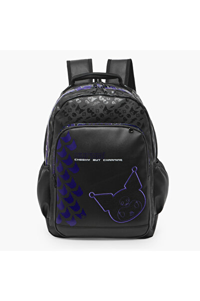 SANRIO Kuromi Print Backpack for Boys 8-12 Years with Padded Straps - 17 inches