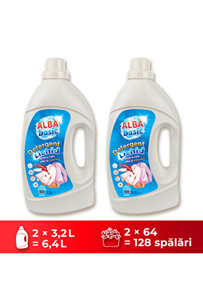 ALBA BASIC PAK 2 X 3,2 λίτρα Υγρό απορρυπαντικό για πλυντήριο ρούχων / Μπλε