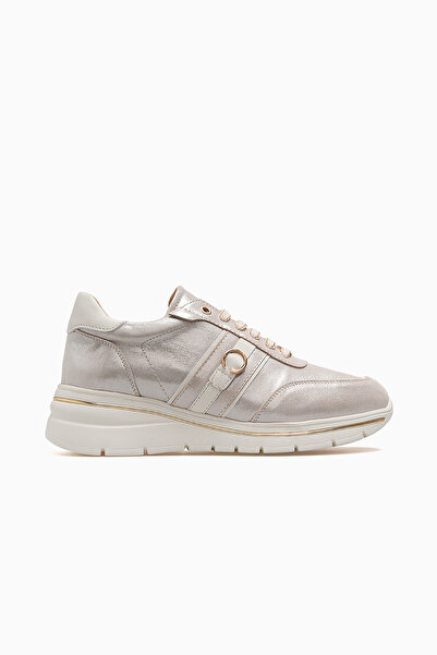 Mammamia Women's Leather Casual Shoes 26Y D26Ya-7110 Gold Silvery