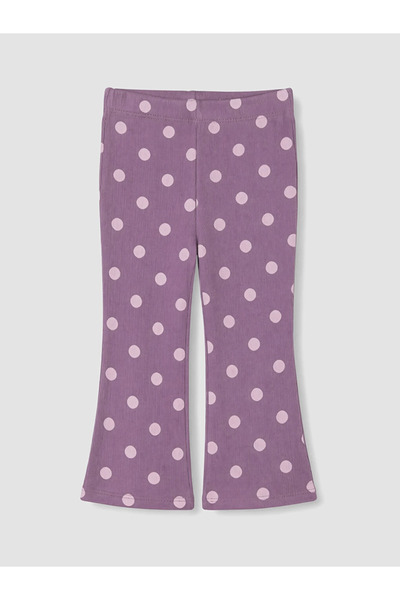 LC Waikiki Purple Polka Dot Girls' Spanish Leggings
