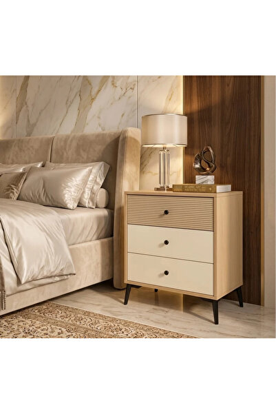Al Hadaya Mall Kemdino Brown Wood with Modern Design- Brown- 75X40X60 cm